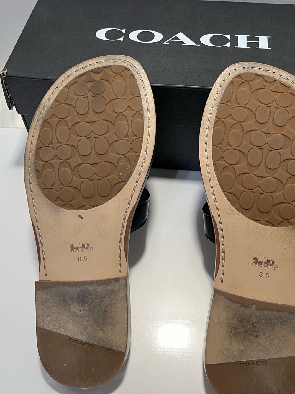 Coach Issa Black Leather Slide Sandal - Picture 6 of 7